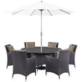thumbnail image 2 of Modway Convene 8 Piece Outdoor Patio Dining Set in Espresso Mocha, 2 of 6