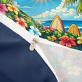 thumbnail image 3 of Castle Fairy Cartoon Tropical Surfboard Bedding,Hibiscus Palm Beach Scene Duvet Cover Full,Blue Orange,Navy Blue Reversible,3pcs,No Comforter,1 Duvet Cover and 2 Pillowcases, 3 of 5