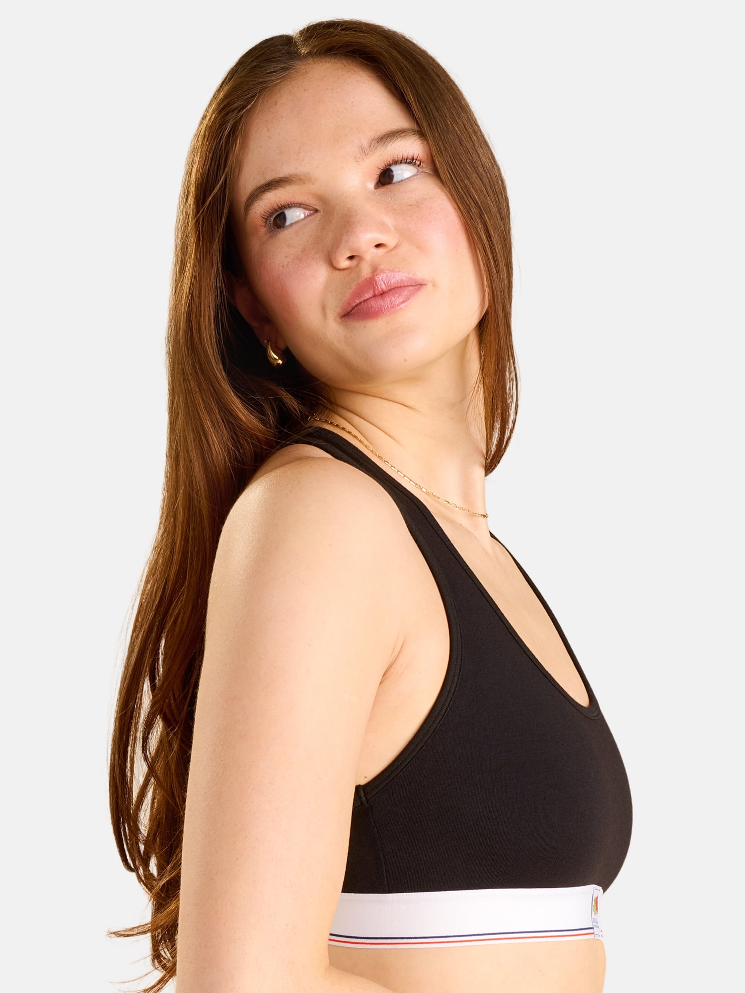 Fresh by Fruit of the Loom Women's 2-Pack Cotton Racerback Scoop Bralette, Size XS-XXL