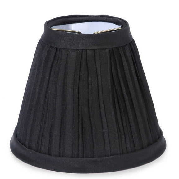 4 inch Pleated Black Cloth Lampshade