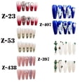 thumbnail image 5 of 24pcs Nail Tip Green Rhinstones Full Cover Pink Bow DIY Fake Nails French Coffin Long Ballerina Transparent Love Heart Crystal Z-438, 5 of 7
