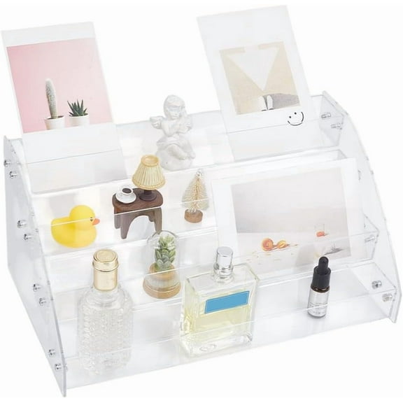 1set 4 Tier Clear Display Stand Greeting Card Display Rack Acrylic Sticker Display Stand Retail Storage Rack for Counter Tabletop Display Supplies 31x14.25x18.2cm Clear DIY