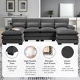 thumbnail image 4 of Holaki Modular Sectional Sofa,6 Seater Sectional Sofa Modular Sectional Couch for Living Room,U Shape Couch with Waist Pillows,110" x 55" x 33",5 Color, 4 of 8