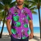 thumbnail image 1 of Blusa y camisa de manga corta con cuello vuelto para hombre, blusa informal de moda con botones estampados, blusa de manga corta con cuello vuelto, blusa de poliéster para hombre, 1 of 6
