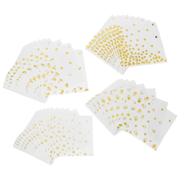 Masteelf Elegant Gold Foil Design Disposable Paper Napkins for Party and Home Color 100 Pieces