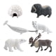 thumbnail image 2 of Set de 6 figuras de animales del , juguete educativo para fiestas, exhibición y juego de dioramas. Miniaturas de animales árticos, ideales, 2 of 9
