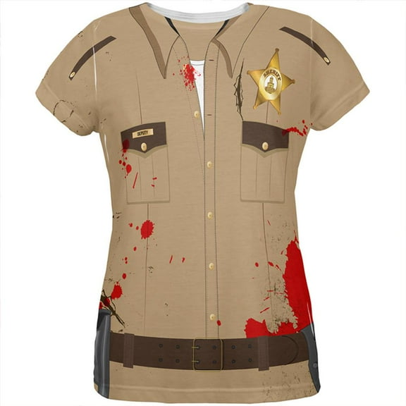 Halloween Zombie Grime Sheriff Walker All Over Womens T Shirt Multi LG