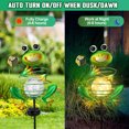 thumbnail image 5 of Frog Garden Solar Lights Outdoor Decorative,Metal Frog Garden Decor for Outside Waterproof Solar Stake Lights for Lawn Ornaments Patio Yard Decorations, 5 of 7
