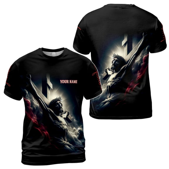 God Religion Christ Jesus On The Cross Men's T-shirt S-5XL
