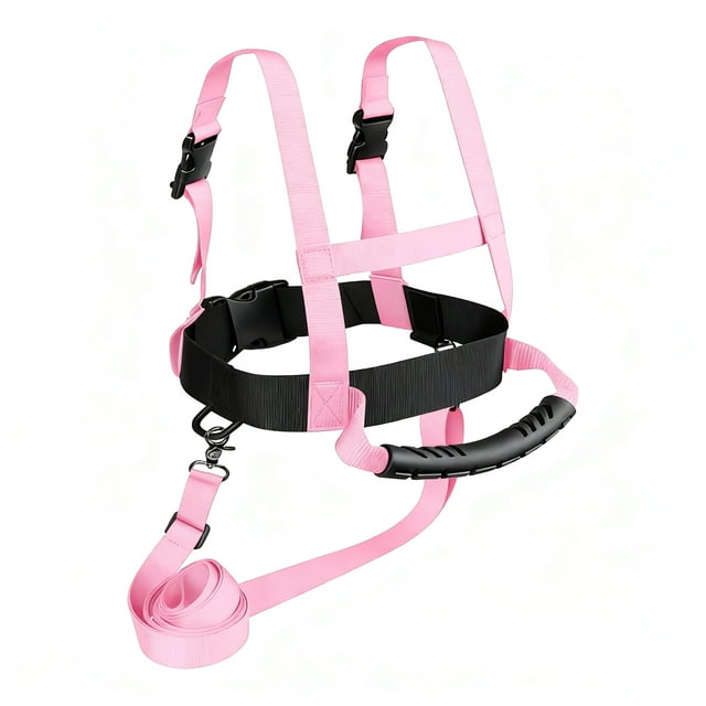 Visland Ski Training Harness with Easy Lift Handle Heavy Duty Teach Speed Control Beginner Snowboarding Skiing Auxiliary Trainer Traction Safety Belt