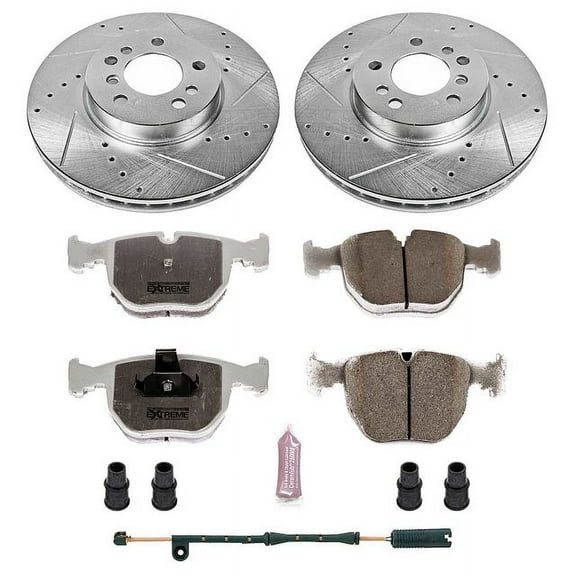 PowerStop Front Z26 Street Warrior Carbon-Fiber Ceramic Brake Pad and Drilled and Slotted Rotor Kit Fits: BMW Select Models K879-26