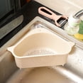 thumbnail image 1 of Yeacher Sink Strainers Drain Shelf Basket Triangular Storage Holder with Suction Cup Kitchen Bathroom Support, 1 of 8