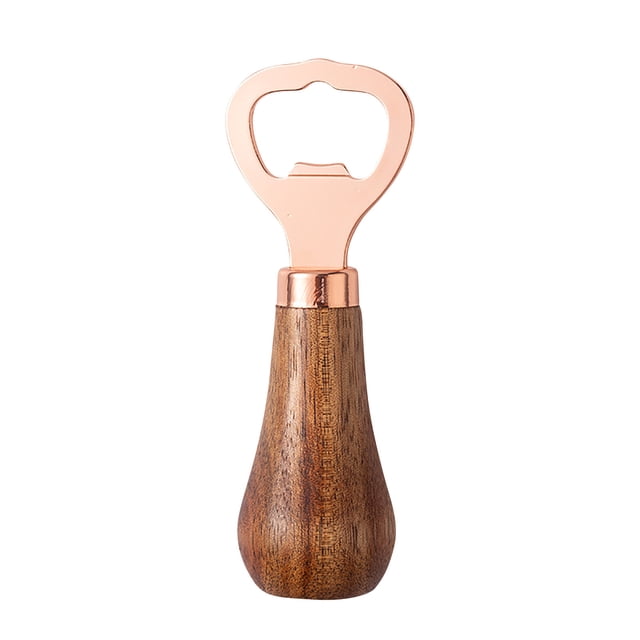 Wine Bottle Opener with Solid Wood Handle and Stainless Steel Lever for Home Bar Use