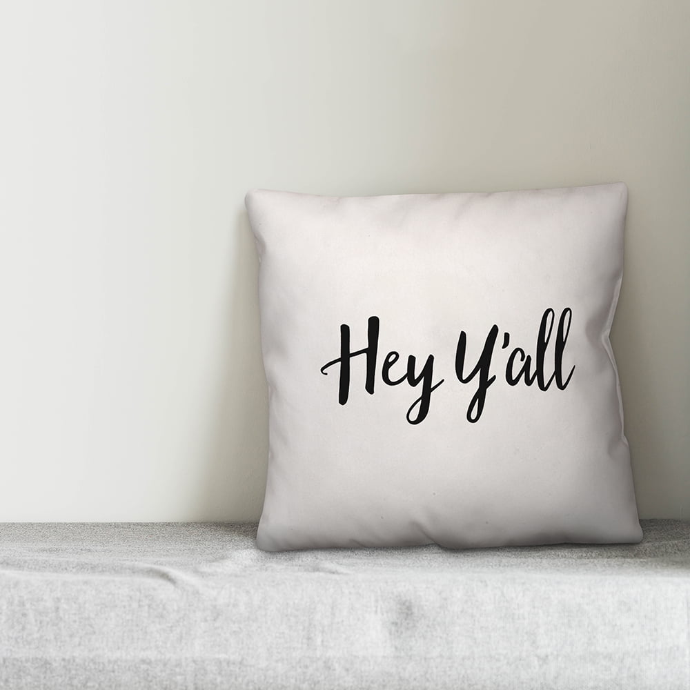 Creative Products Hey Y'all Script Black and White 16x16 Indoor / Outdoor Pillow