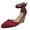 Wine Red, variant on ZTTD Ladies Fashion Closed Toe Solid Suede Pointed Wedge Heel Thick Bottom Buckle Sandals Pink