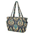 thumbnail image 2 of FORMRS Tote Bag for Women Quilted Large Capacity Travel Work Carry On Shoulder Handbag, Green Peacock Pattern, 2 of 7