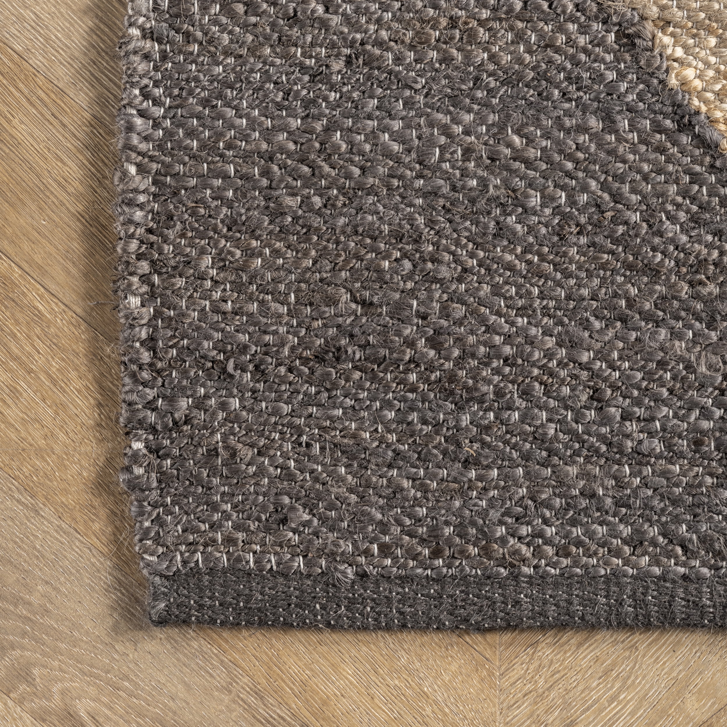 nuLOOM Pandora Diamond Jute Black 4' x 6' Geometric Area Rug