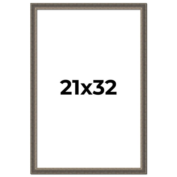 21x32 Frame Silver Real Wood Picture Frame Width 1.25 Inches | Interior Frame Depth 0.5 Inches |