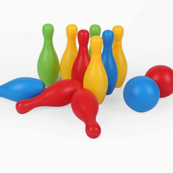 Raindrops 1 Set Assorted Color Plastic Bowling Children Indoor Sports 6.7 x 2.4 x 1.2in