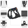 thumbnail image 3 of Vsdgher Spaceships and Stars Pattern Dog Harness,No Pull Pet Harness with Soft Padded Handle,Adjustable Reflective Vest with 2 Buckles,4 Slide Buckles,S-XL Large, 3 of 5