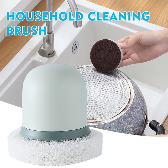 Fiudx Esponja con Mango, Diseño de Agarre Cómodo, Cepillo de Limpieza de Espuma Rápida, Herramienta Multiusos para El Hogar, para Baño y Cocina, Fibra No Tejida, Fácil de Eliminar, Juego de 1 Pieza
