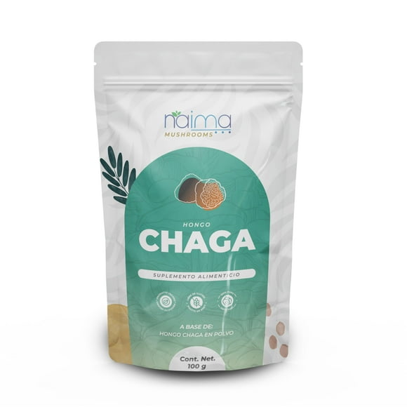 NAIMA Hongo Chaga En Polvo, 100 g | Hongo Adaptógeno 100% Natural |Bienestar Físico, Vitalidad Diaria, Energía Natural | Suplemento Vegano con Nutrientes Esenciales