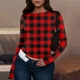 thumbnail image 2 of bbyeadc Women's Red Long Sleeve Shirts Striped Going Out Strechy Crop Tops Spring Fall Winter Y2k Crew Neck Fitted Tee Top Pullover, Deep Red XS, 2 of 5