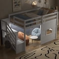 thumbnail image 2 of Noble House Twin Size Loft Bed With Storage Staircase and Window, With LED Light, White, 2 of 10