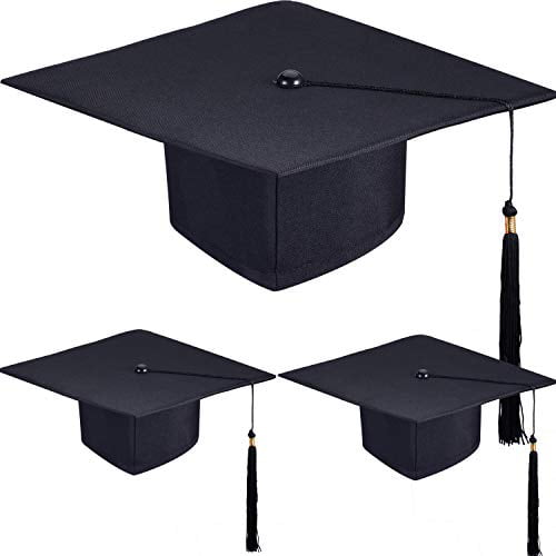 3 Pieces Unisex Adult Graduation Cap Student Graduation Hat with Adjustable Tassel for Men and Women Accessory Supplies