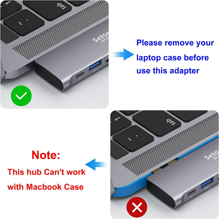 USB C Adapter for Pro MacBook M1 2020 2019 2018 13" 15" 16" USB C Hub MacBook Accessories with 3 USB 3.0 Ports, PD 100W Thunderbolt 3 Port, SD/TF Slot(6 in 1) - Walmart.com