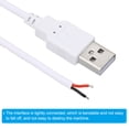 thumbnail image 5 of Unique Bargains 1M/3Ft USB 5V 3A Type-C Pigtail Power Cable, 5Pcs 22AWG USB Plug to 2 Pin Wire Open End Connector Plug, White, 5 of 5