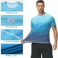 thumbnail image 3 of Weilanxin Swim Shirts Short Sleeve for Men Quick Dry Running UPF50+ Sun Protection Rash Guard Top BT6-BlueGradientk L, 3 of 7