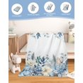 thumbnail image 2 of Blue Christmas Poinsettia Throw Blankets, Winter Eucalyptus Leaves Soft Fleece Blanket Decorative for Home Sofa Couch Chair Living Bedroom,30x40 Inches,, 2 of 6