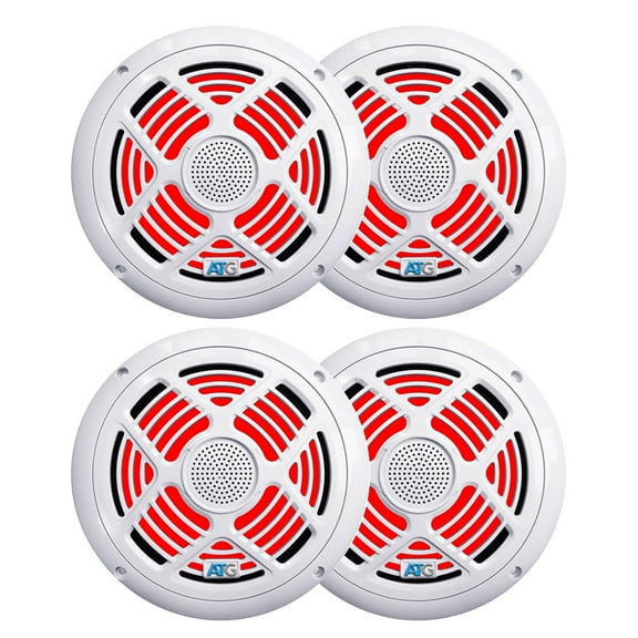 8 Inch White RGB LED Marine Speakers (2) Pair ATG8MRGB-W
