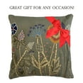 thumbnail image 4 of STPgoods Wild Flowers Cotton Embroidered Decorative Pillow 18" x 18" Decorative Square Throw Pillow in Light Gray Cotton Couch Cushion, 4 of 9