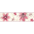 thumbnail image 2 of Dundee Deco Prepasted Wallpaper Border - Kids Floral Pink Gold, Black, Red, 15 ft x 6.75 in, 2 of 4
