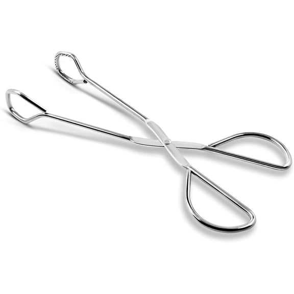 9-Inch Heavy Duty Stainless Steel Kitchen Tongs - Comfortable Ergonomic Grip, Scissor Design, Heat Resistant for BBQ and Cooking