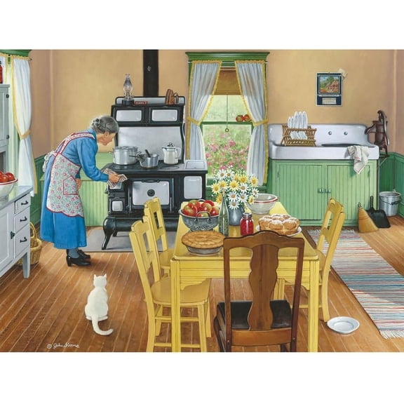 500 Piece Grandma's Kitchen Jigsaw Puzzle – Nostalgic Cooking, 18"x24"