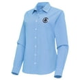 thumbnail image 2 of Women's Antigua Powder Blue LA Clippers Porter Woven Long Sleeve Button-Up Shirt, 2 of 3