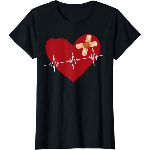 Coronary Diseases Artery Bypass Open Heart Surgery Heartbeat T-Shirt