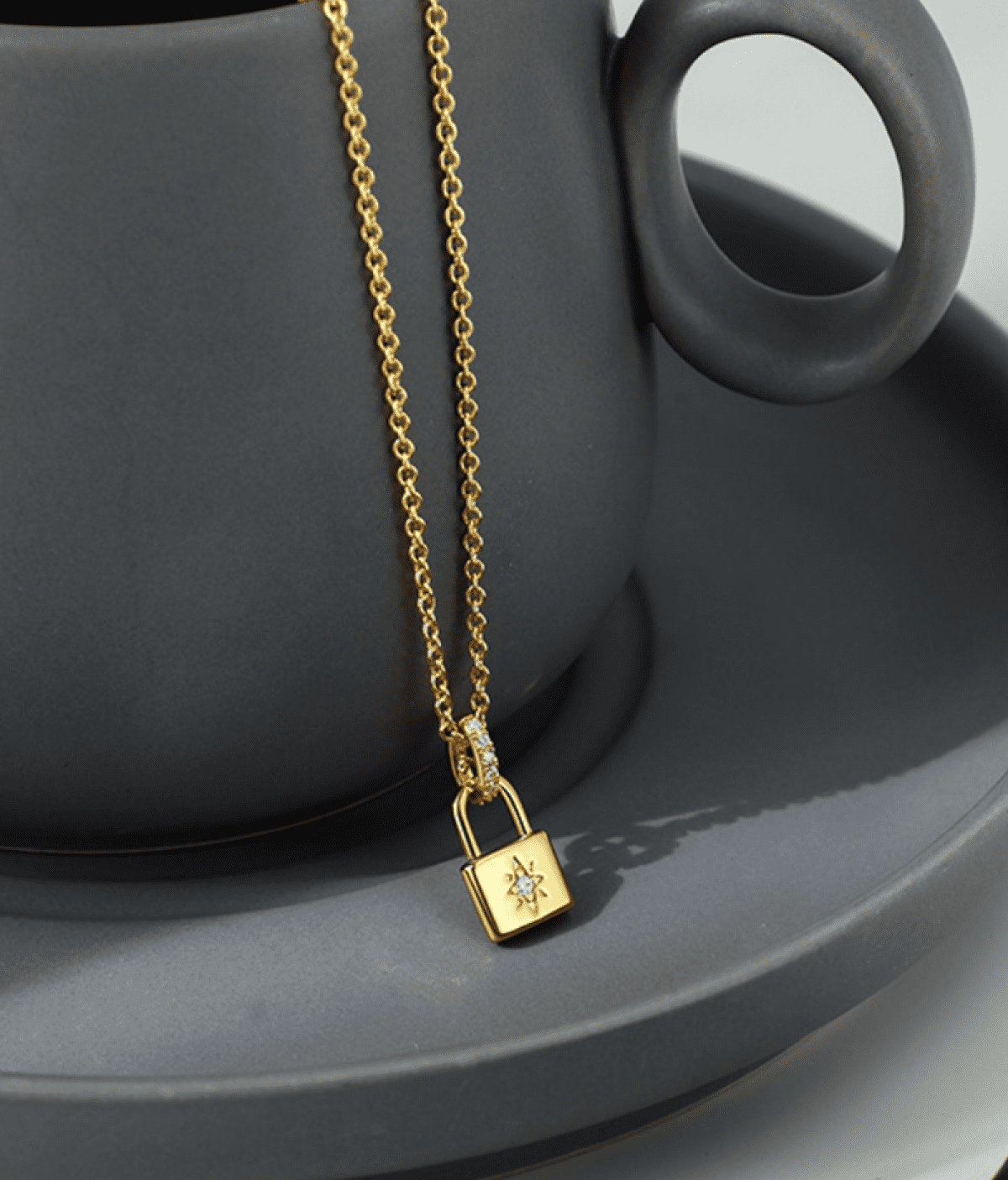Custom Initial Gold Lock Necklace - Etsy | Lock necklace, Custom stamped  ring, Necklace