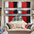 thumbnail image 2 of Black And Red Brush Swag Curtain Valance for Windows, Classic Modern Art Window Treatments Short Swag Topper for Kitchen Windows Bathroom Bedroom, 36"x63", 2 of 8