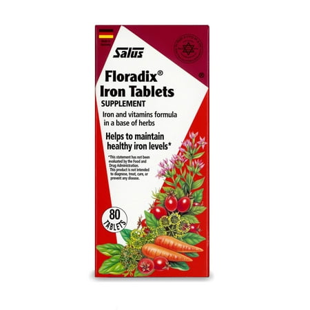 Salus-Haus Floradix Iron Tablets, 10mg, 80 Ct (Best Time To Take Iron Tablets)