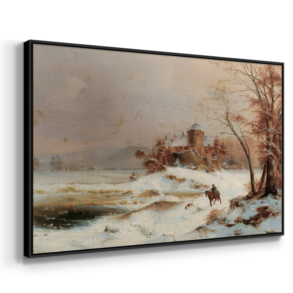 Vintage Landscape-CDIV By Wexford Home Framed in Black Wood Gallery Wrapped Canvas 17 in. x 25 in.