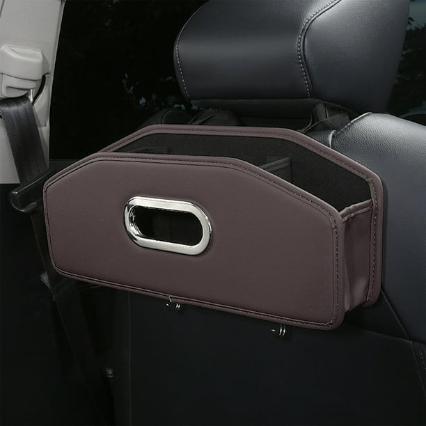 Organizador Colgante de Cuero para El Respaldo Del Asiento Del Coche, Estuche para Toallas de Papel, Organizador de Tazas para El Asiento Trasero Del Coche, Caja de Almacenamiento, Decoración Interio