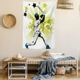 thumbnail image 2 of Baseball Tapestry, Pitcher Hits the Ball Fast Stars All Over the Bat Speed Strong Game Team Graphic, Wall Hanging for Bedroom Living Room Dorm Decor, 40W X 60L Inches, White Green, by Ambesonne, 2 of 5