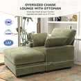 thumbnail image 2 of BedLuxury Oversized Accent Chair with Ottoman for Living Room,  Single Sleeper Sofa Armchair with 3 Pillows, Lounge Sofa Bed, Green, 2 of 7