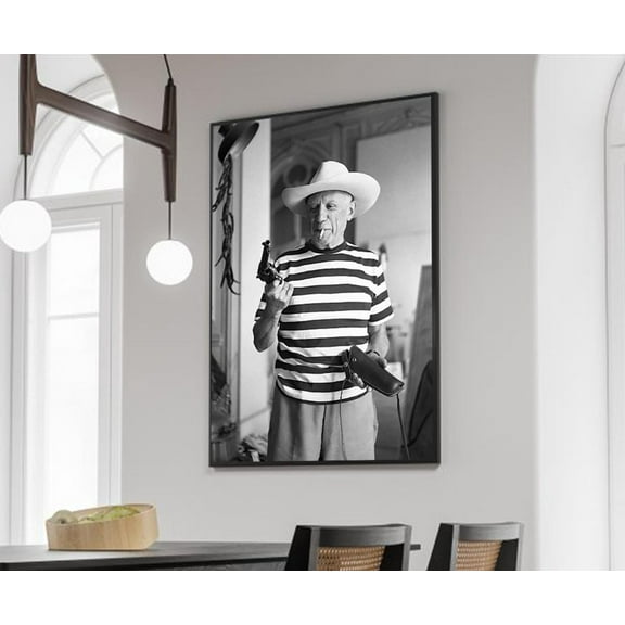 Picasso With A Revolver Poster No Frame 11 x 17 Inch Poster