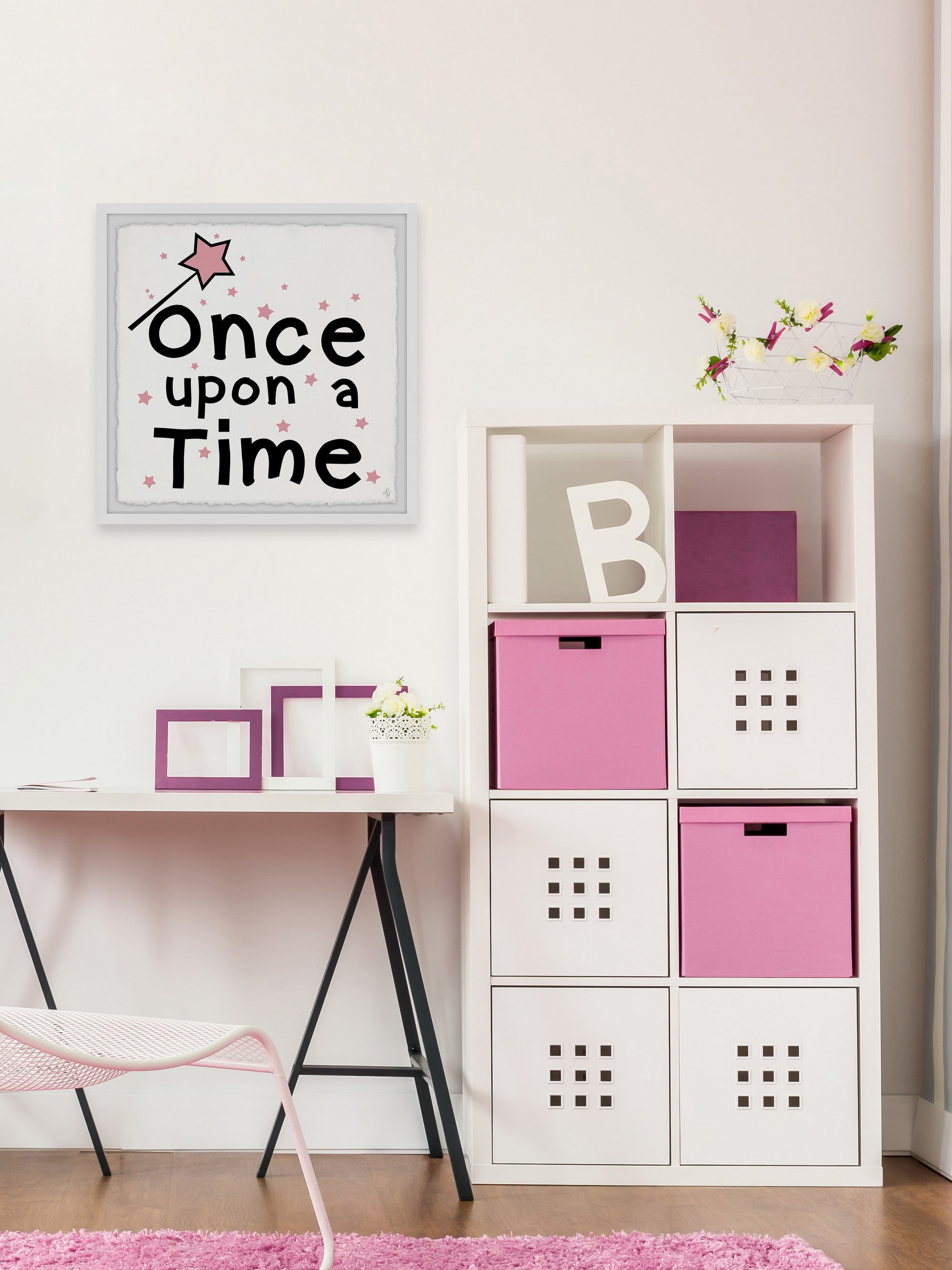 Marmont Hill Pink Star Dust Once upon a Time Framed Wall Art