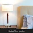 thumbnail image 4 of Brightech Carter LED Lampe de Chevet - Table Compacte et Lampe de Lecture de Bureau pour Chambre à Coucher, Salon, Bureau - Table de Chevet Moderne et Lampe de Chevet avec Lumière Ambiante Douce - Acier Inoxydable et Finition en Bois, 4 of 4